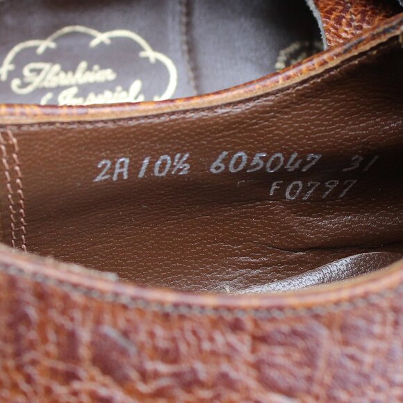 EUC Vtg 70s Florsheim Antelope Leather Derby, Men's 10.5 Narrow, Made in Canada - Picture 11 of 15